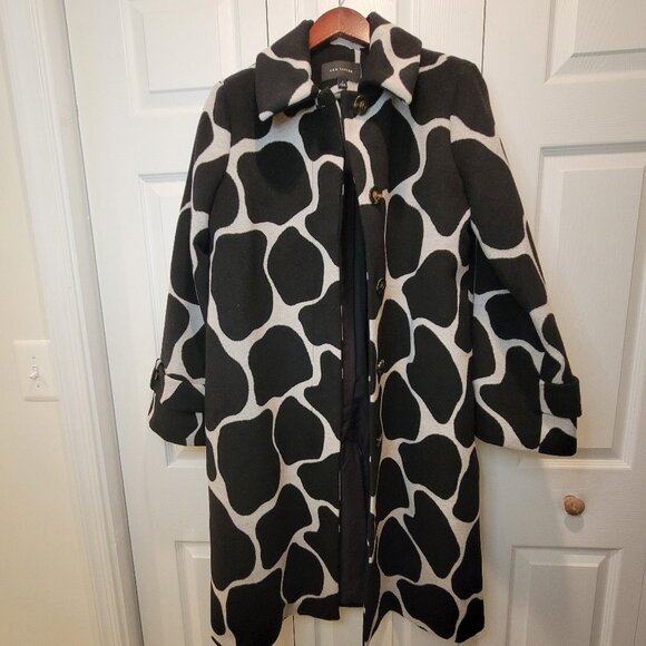 ANN TAYLOR Wool Blend Giraffe Print Mac Coat - Picture 13 of 14